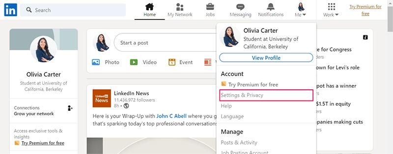 Where to locate the "Data privacy" button on the left column.